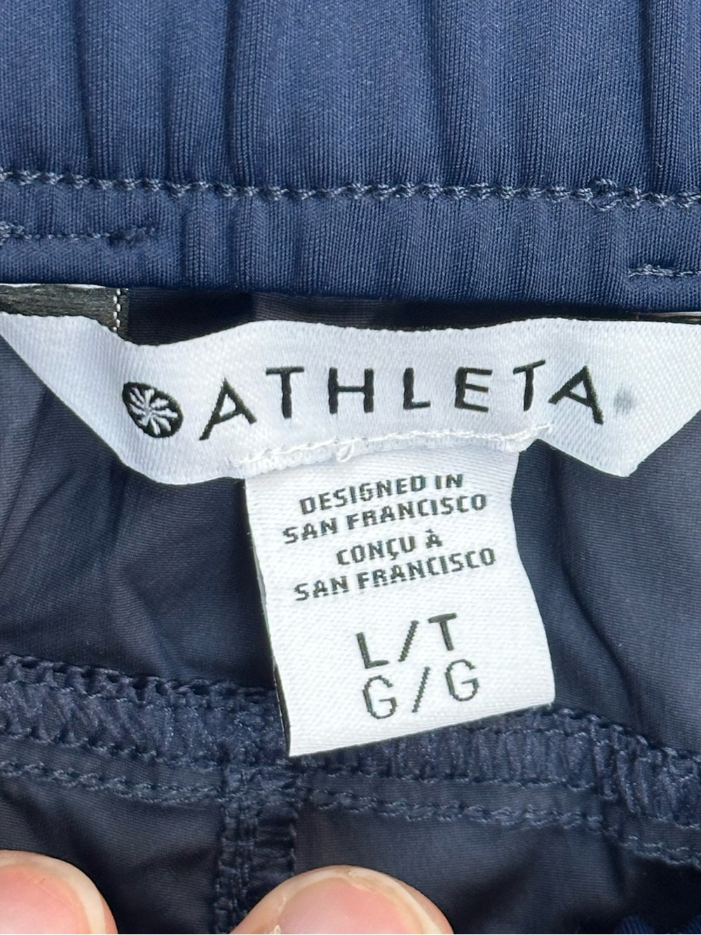 Athleta Rise Pant Women’s L Tall Navy Water Repellent Wrinkle Resistant NWT - Picture 8 of 9